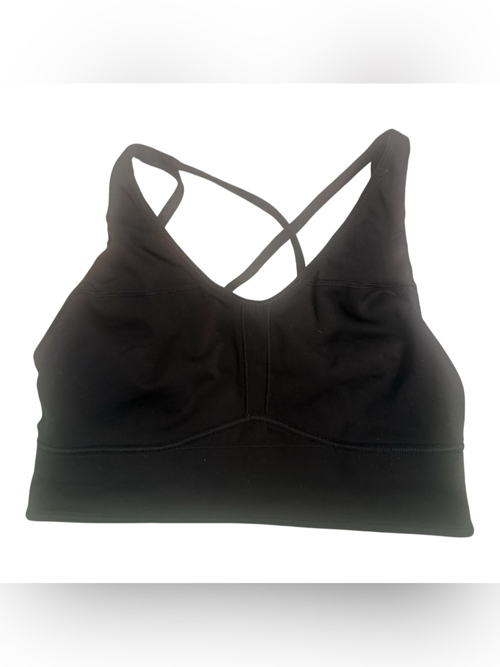 LULULEMON LW2CS0S BLACK STRAPPY ALIGNMENT LONGLINE BRA SIZE 6